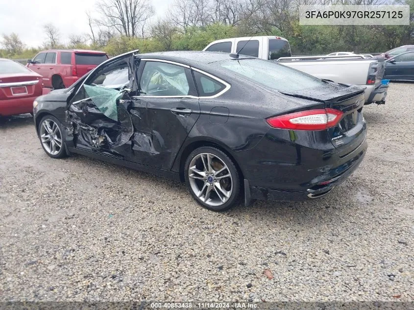 2016 Ford Fusion Titanium VIN: 3FA6P0K97GR257125 Lot: 40853438