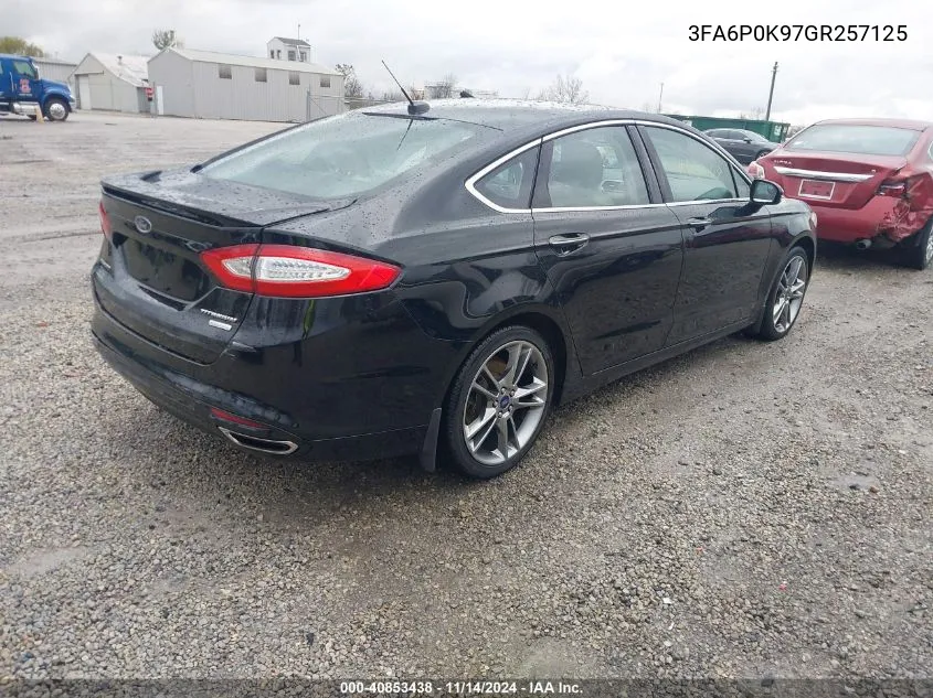 2016 Ford Fusion Titanium VIN: 3FA6P0K97GR257125 Lot: 40853438