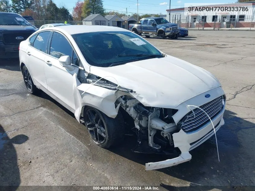 2016 Ford Fusion Se VIN: 3FA6P0H77GR333786 Lot: 40853614