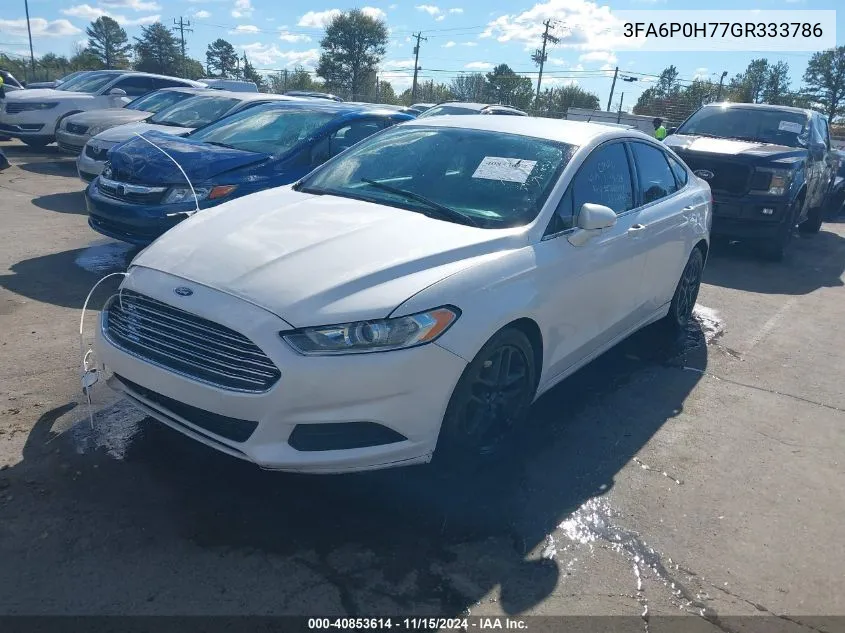 2016 Ford Fusion Se VIN: 3FA6P0H77GR333786 Lot: 40853614