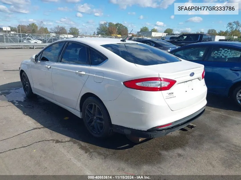 2016 Ford Fusion Se VIN: 3FA6P0H77GR333786 Lot: 40853614