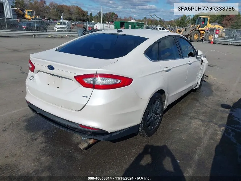 2016 Ford Fusion Se VIN: 3FA6P0H77GR333786 Lot: 40853614