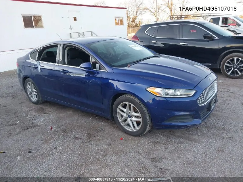 2016 Ford Fusion Se VIN: 1FA6P0HD4G5107018 Lot: 40857918