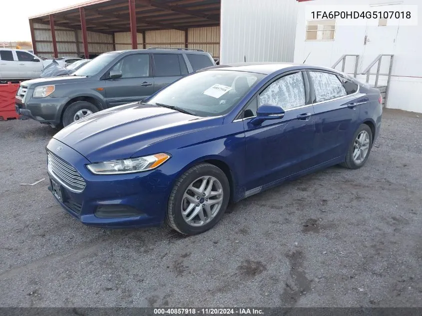 2016 Ford Fusion Se VIN: 1FA6P0HD4G5107018 Lot: 40857918