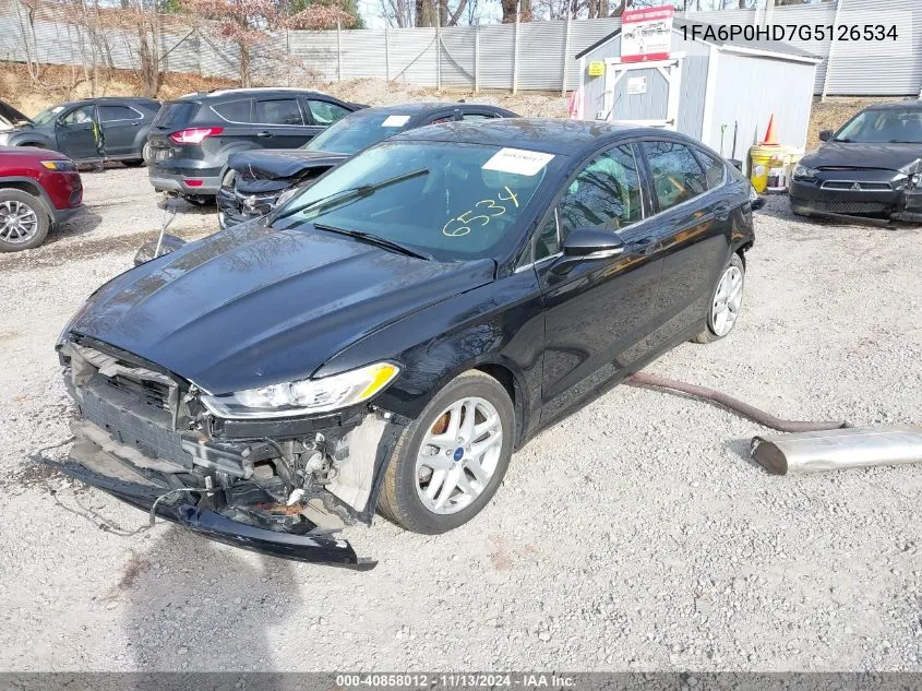 2016 Ford Fusion Se VIN: 1FA6P0HD7G5126534 Lot: 40858012