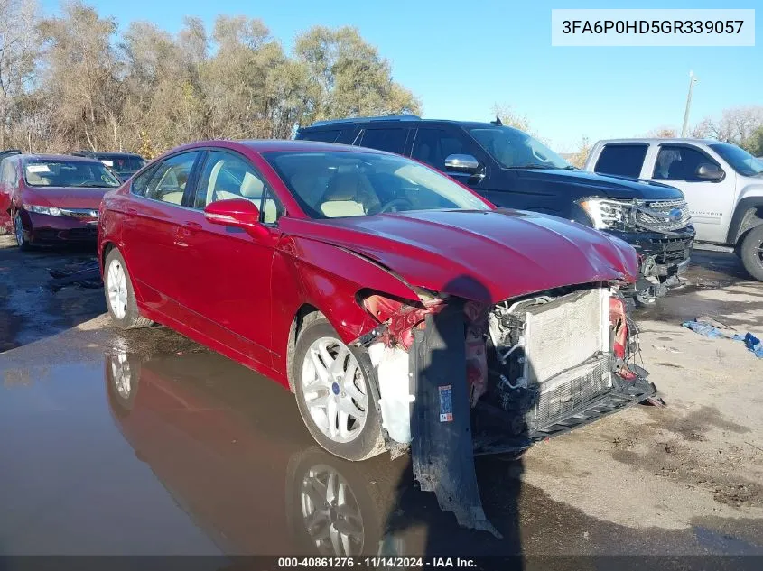 2016 Ford Fusion Se VIN: 3FA6P0HD5GR339057 Lot: 40861276