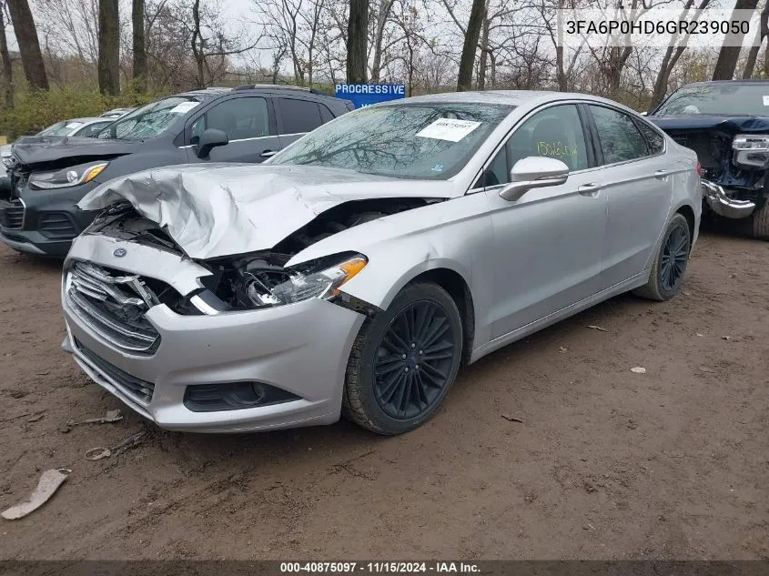 2016 Ford Fusion Se VIN: 3FA6P0HD6GR239050 Lot: 40875097