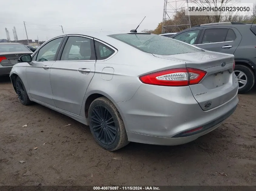 2016 Ford Fusion Se VIN: 3FA6P0HD6GR239050 Lot: 40875097