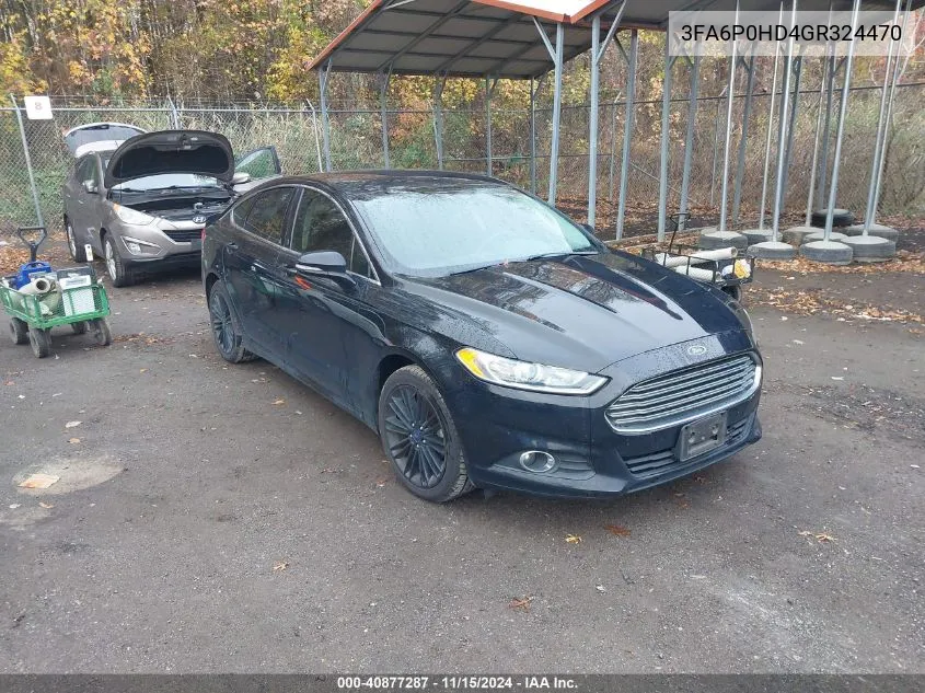 2016 Ford Fusion Se VIN: 3FA6P0HD4GR324470 Lot: 40877287