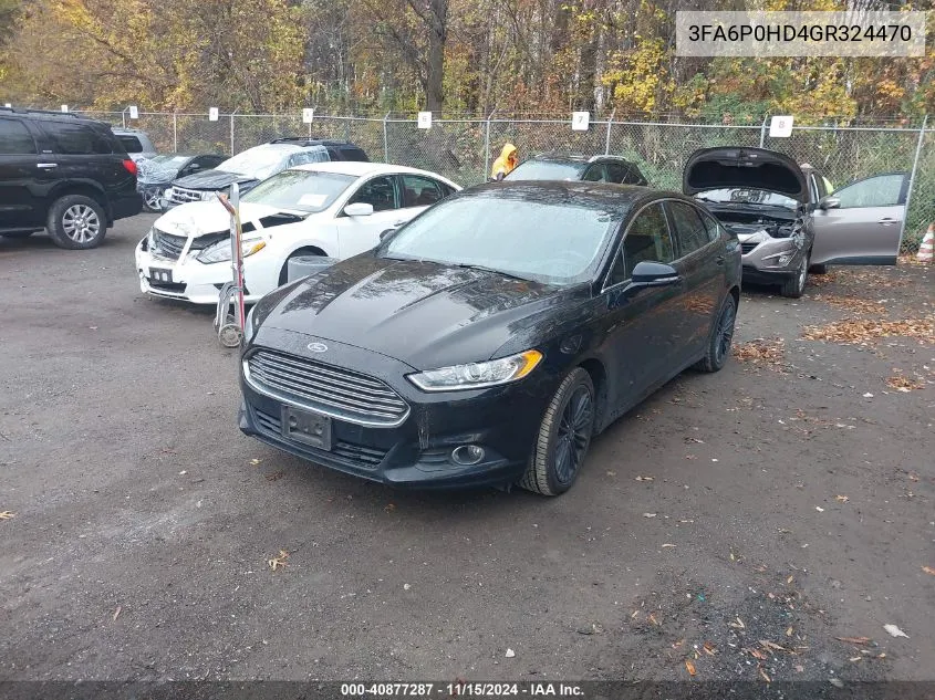 2016 Ford Fusion Se VIN: 3FA6P0HD4GR324470 Lot: 40877287