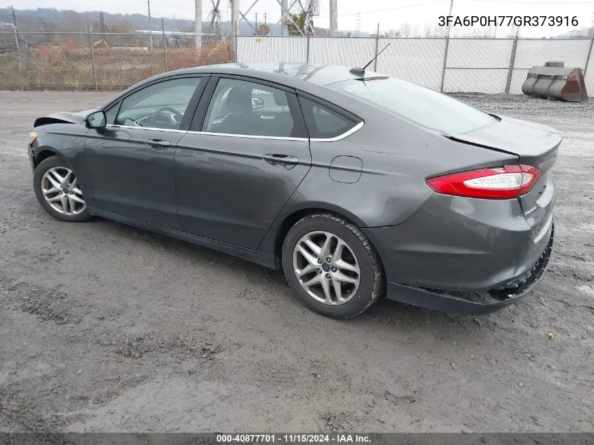 2016 Ford Fusion Se VIN: 3FA6P0H77GR373916 Lot: 40877701