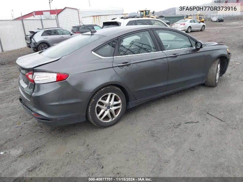 2016 Ford Fusion Se VIN: 3FA6P0H77GR373916 Lot: 40877701