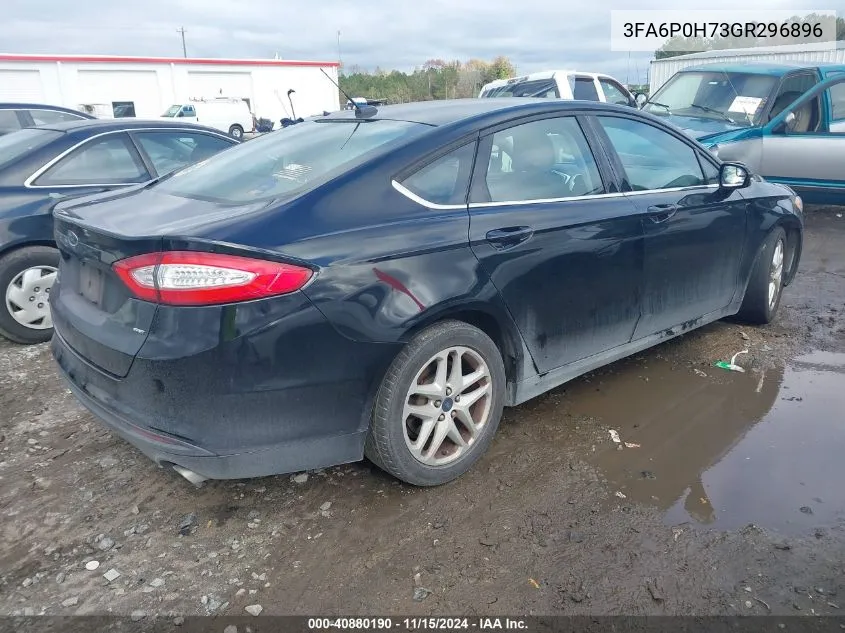 2016 Ford Fusion Se VIN: 3FA6P0H73GR296896 Lot: 40880190