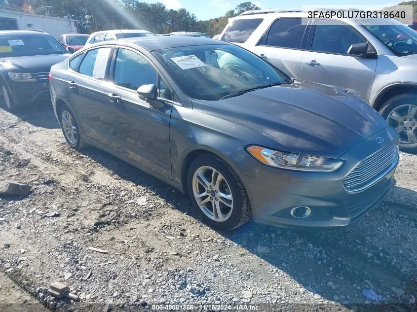 2016 Ford Fusion Hybrid Se VIN: 3FA6P0LU7GR318640 Lot: 40881356