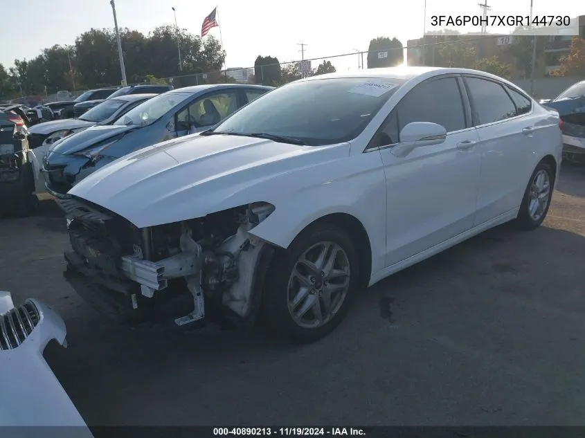 2016 Ford Fusion Se VIN: 3FA6P0H7XGR144730 Lot: 40890213