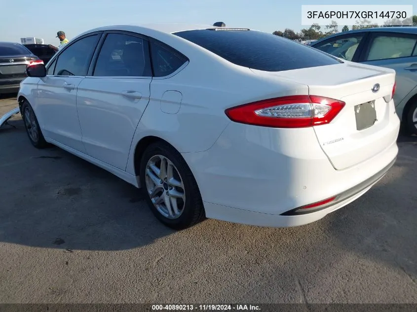 2016 Ford Fusion Se VIN: 3FA6P0H7XGR144730 Lot: 40890213