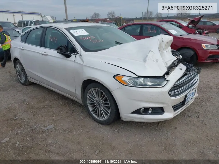 2016 Ford Fusion Se VIN: 3FA6P0T9XGR325271 Lot: 40899097