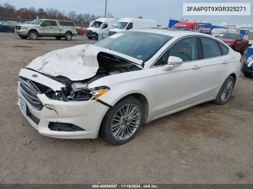 2016 Ford Fusion Se VIN: 3FA6P0T9XGR325271 Lot: 40899097