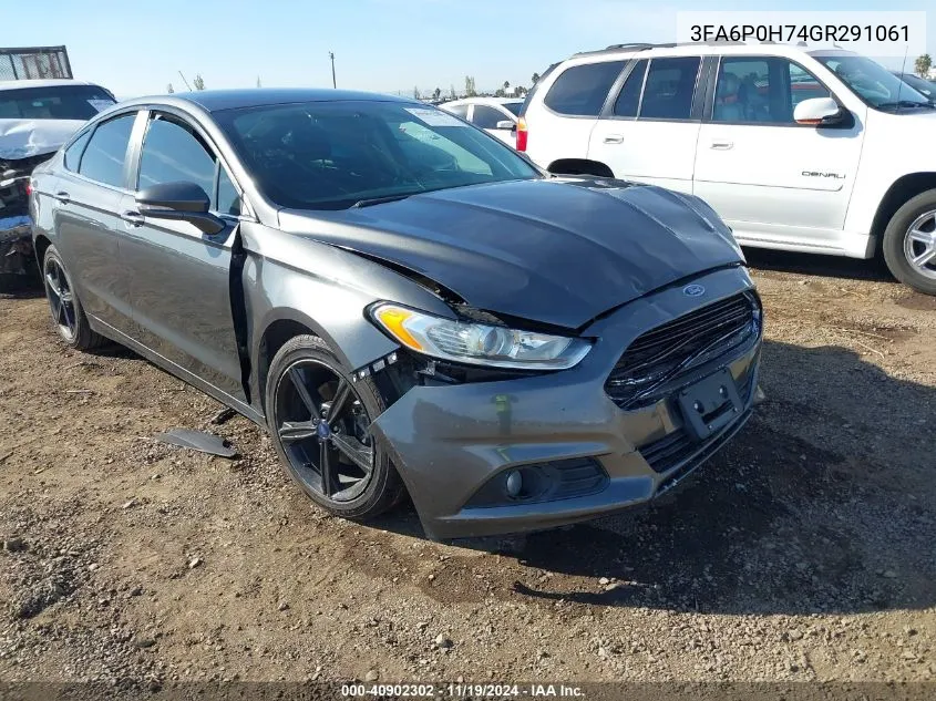 2016 Ford Fusion Se VIN: 3FA6P0H74GR291061 Lot: 40902302