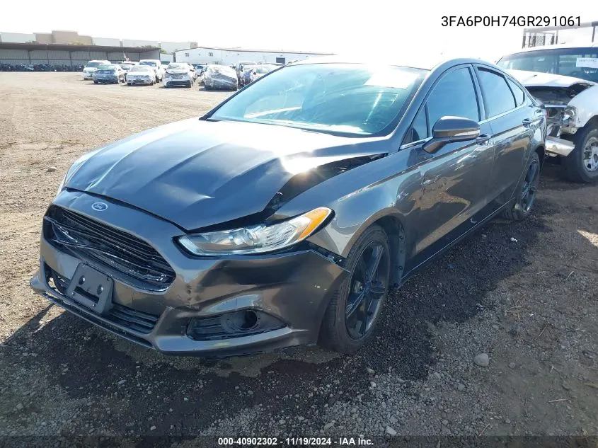 2016 Ford Fusion Se VIN: 3FA6P0H74GR291061 Lot: 40902302