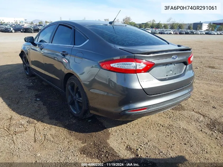 2016 Ford Fusion Se VIN: 3FA6P0H74GR291061 Lot: 40902302