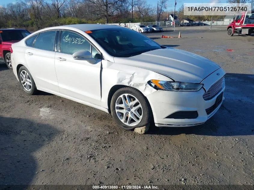 2016 Ford Fusion Se VIN: 1FA6P0H77G5126740 Lot: 40913880