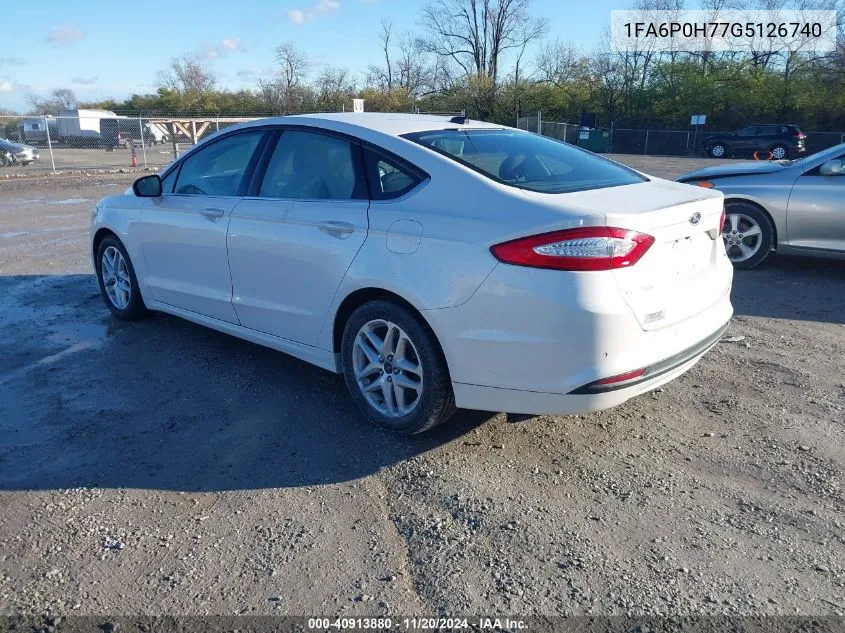 2016 Ford Fusion Se VIN: 1FA6P0H77G5126740 Lot: 40913880