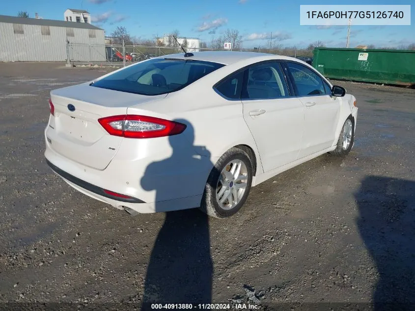 2016 Ford Fusion Se VIN: 1FA6P0H77G5126740 Lot: 40913880