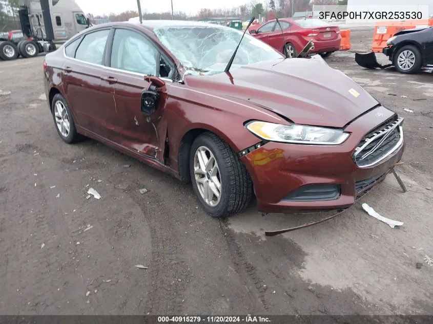 2016 Ford Fusion Se VIN: 3FA6P0H7XGR253530 Lot: 40915279