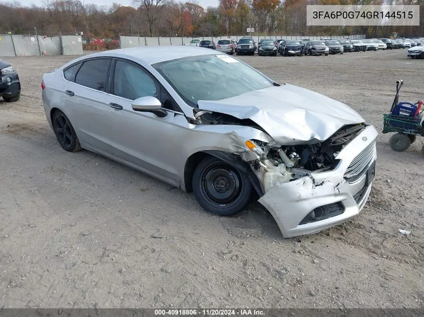 2016 Ford Fusion S VIN: 3FA6P0G74GR144515 Lot: 40918806