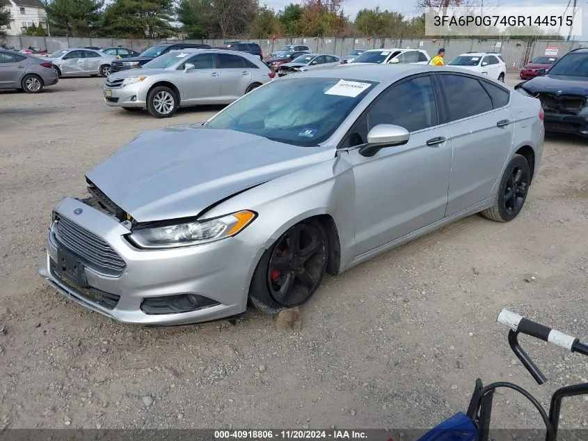 2016 Ford Fusion S VIN: 3FA6P0G74GR144515 Lot: 40918806