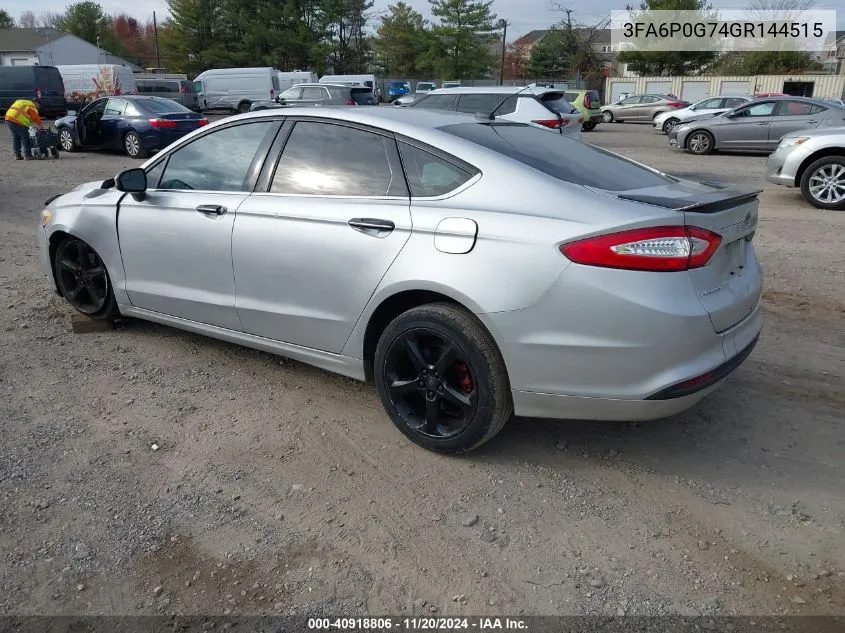 2016 Ford Fusion S VIN: 3FA6P0G74GR144515 Lot: 40918806