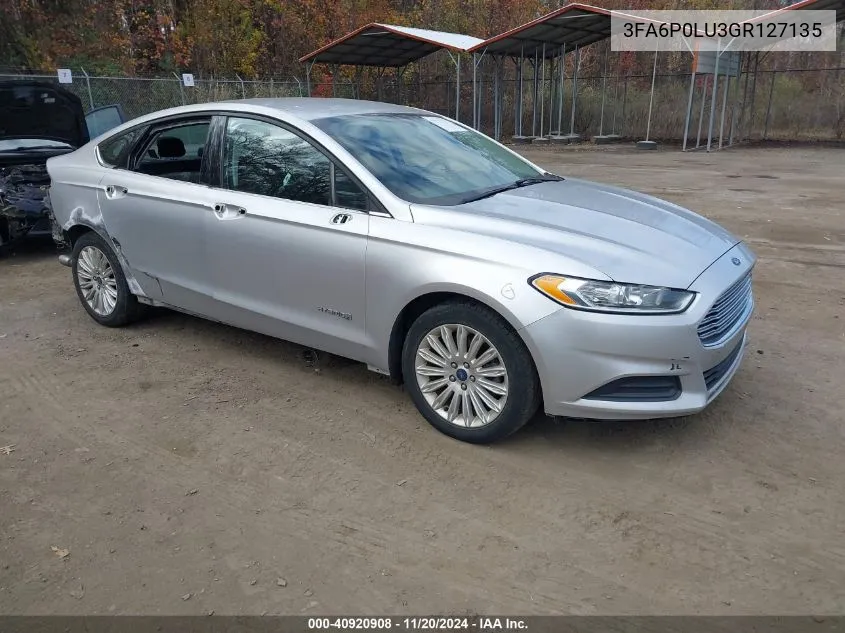 2016 Ford Fusion Hybrid Se VIN: 3FA6P0LU3GR127135 Lot: 40920908