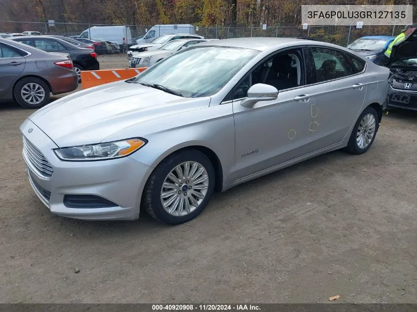 2016 Ford Fusion Hybrid Se VIN: 3FA6P0LU3GR127135 Lot: 40920908