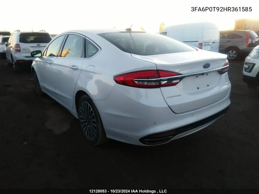 2017 Ford Fusion Se VIN: 3FA6P0T92HR361585 Lot: 12128053