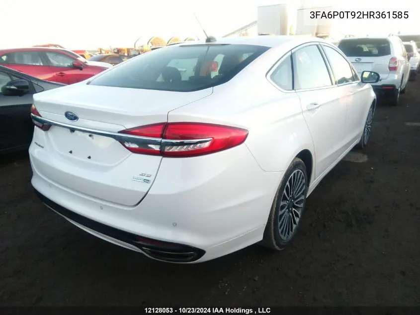 2017 Ford Fusion Se VIN: 3FA6P0T92HR361585 Lot: 12128053