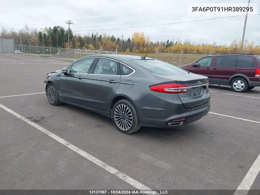 2017 Ford Fusion Se VIN: 3FA6P0T91HR389295 Lot: 12137067