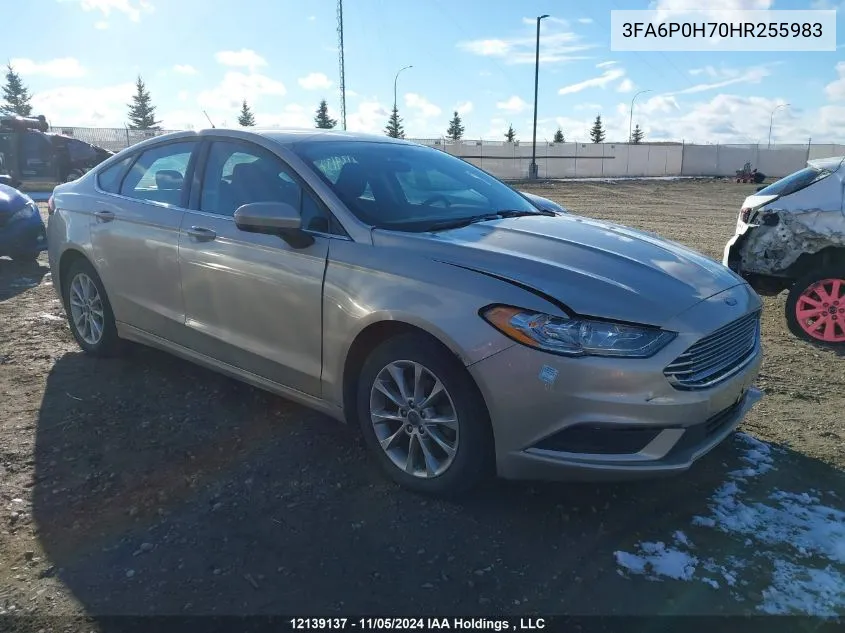 2017 Ford Fusion Se VIN: 3FA6P0H70HR255983 Lot: 12139137