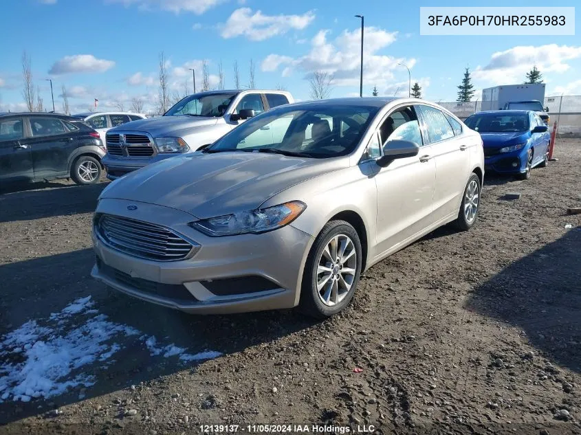 2017 Ford Fusion Se VIN: 3FA6P0H70HR255983 Lot: 12139137