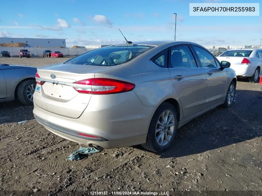 2017 Ford Fusion Se VIN: 3FA6P0H70HR255983 Lot: 12139137