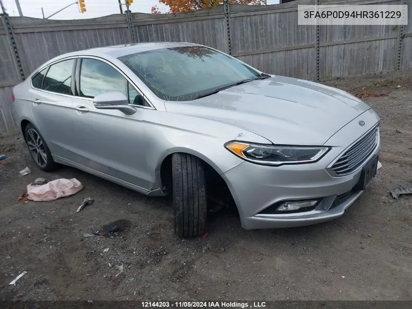 2017 Ford Fusion Titanium VIN: 3FA6P0D94HR361229 Lot: 12144203