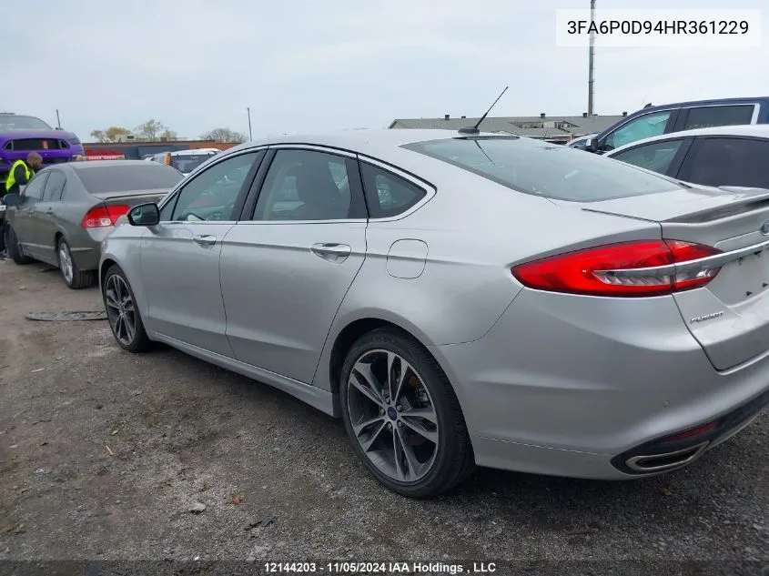 2017 Ford Fusion Titanium VIN: 3FA6P0D94HR361229 Lot: 12144203