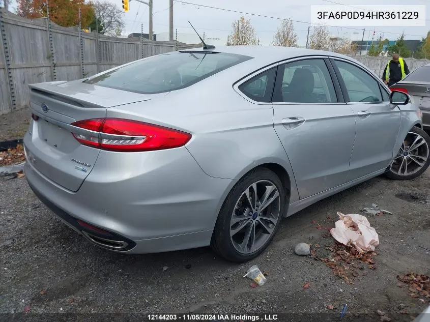 2017 Ford Fusion Titanium VIN: 3FA6P0D94HR361229 Lot: 12144203