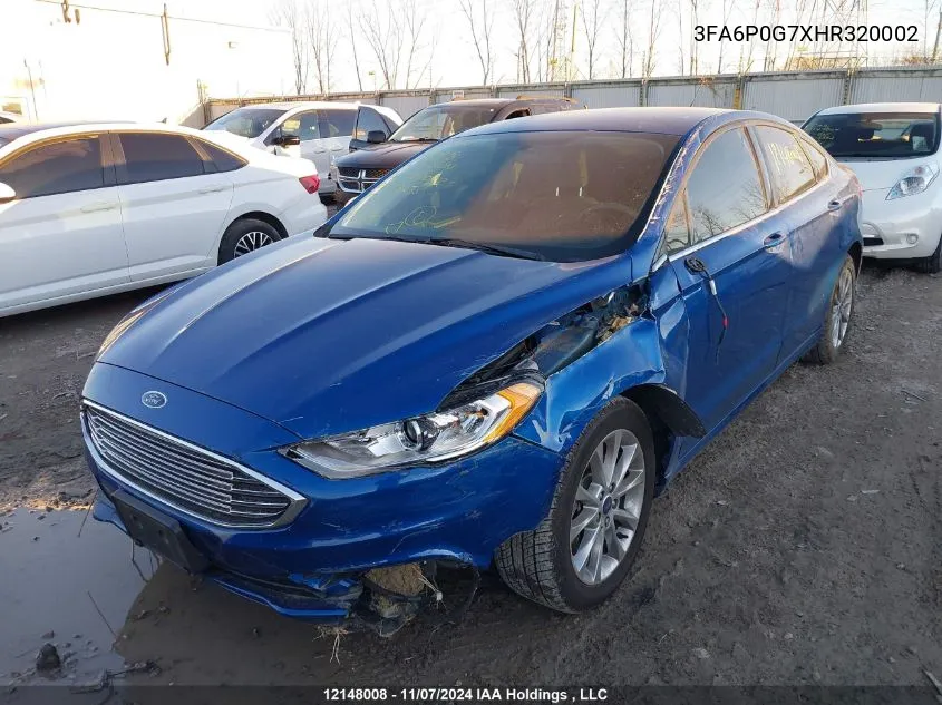 2017 Ford Fusion VIN: 3FA6P0G7XHR320002 Lot: 12148008