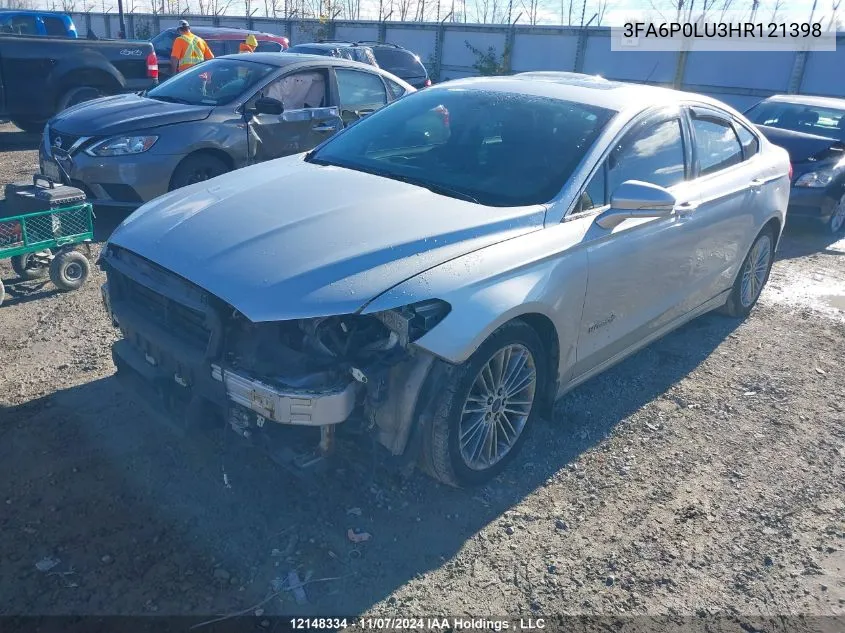 2017 Ford Fusion Se Hybrid VIN: 3FA6P0LU3HR121398 Lot: 12148334