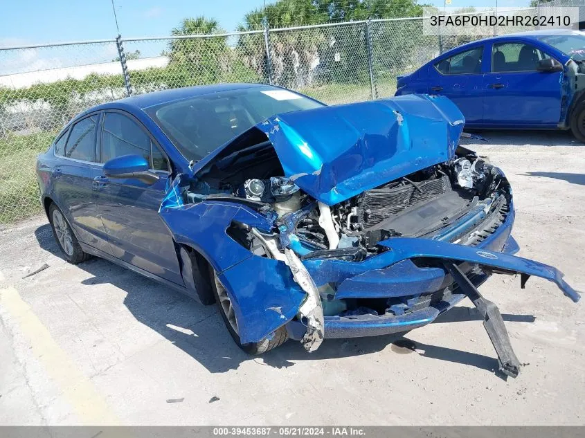 2017 Ford Fusion Se VIN: 3FA6P0HD2HR262410 Lot: 39453687