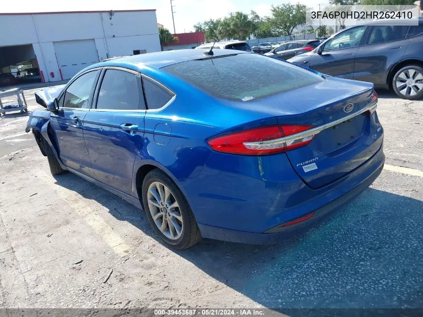 2017 Ford Fusion Se VIN: 3FA6P0HD2HR262410 Lot: 39453687