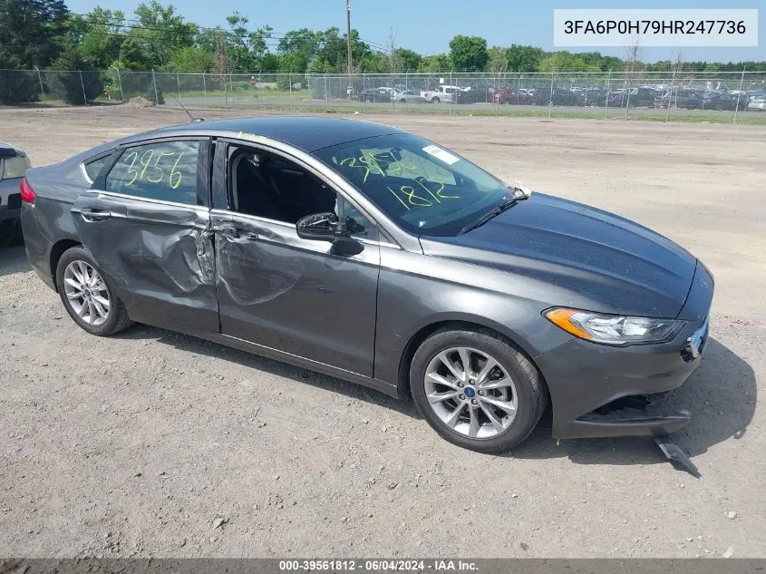 2017 Ford Fusion Se VIN: 3FA6P0H79HR247736 Lot: 39561812