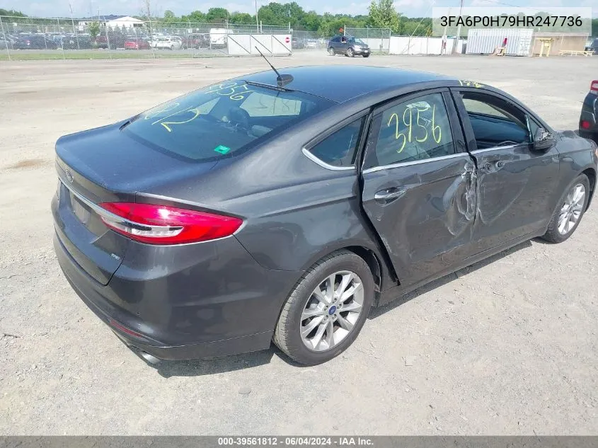 2017 Ford Fusion Se VIN: 3FA6P0H79HR247736 Lot: 39561812