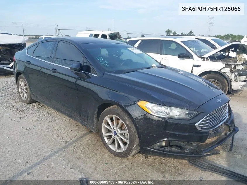 2017 Ford Fusion Se VIN: 3FA6P0H75HR125066 Lot: 39605759